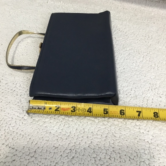 GROSKOPF’S Navy Blue With Gold Trim Handbag Clutch. - Picture 9 of 10